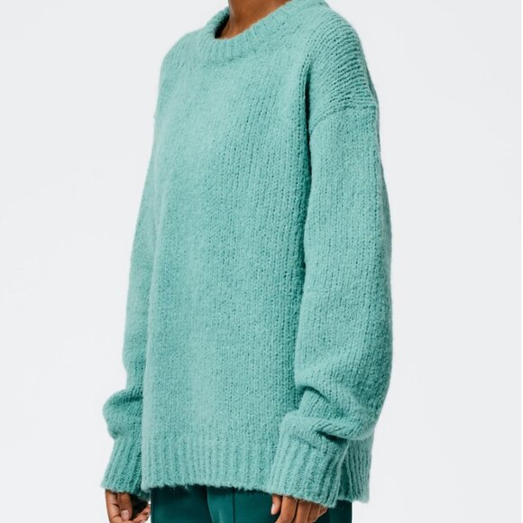 Tibi Airy Alpaca Crewneck Pullover, Fern Green, size small - Picture 1 of 6